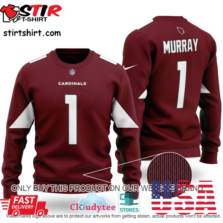 Kyler Murray 1 Arizona Cardinals Dark Red Ugly Sweater 