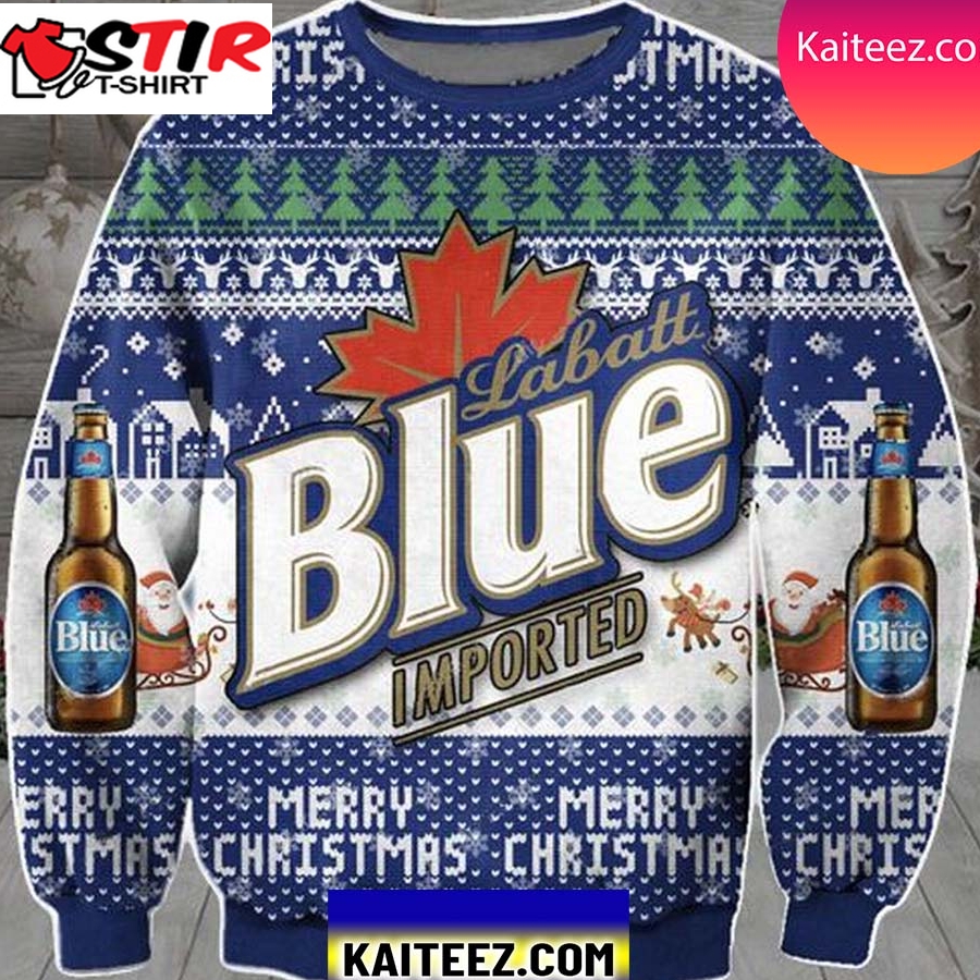 Labatt Blue Imported 3D Christmas Ugly Sweater