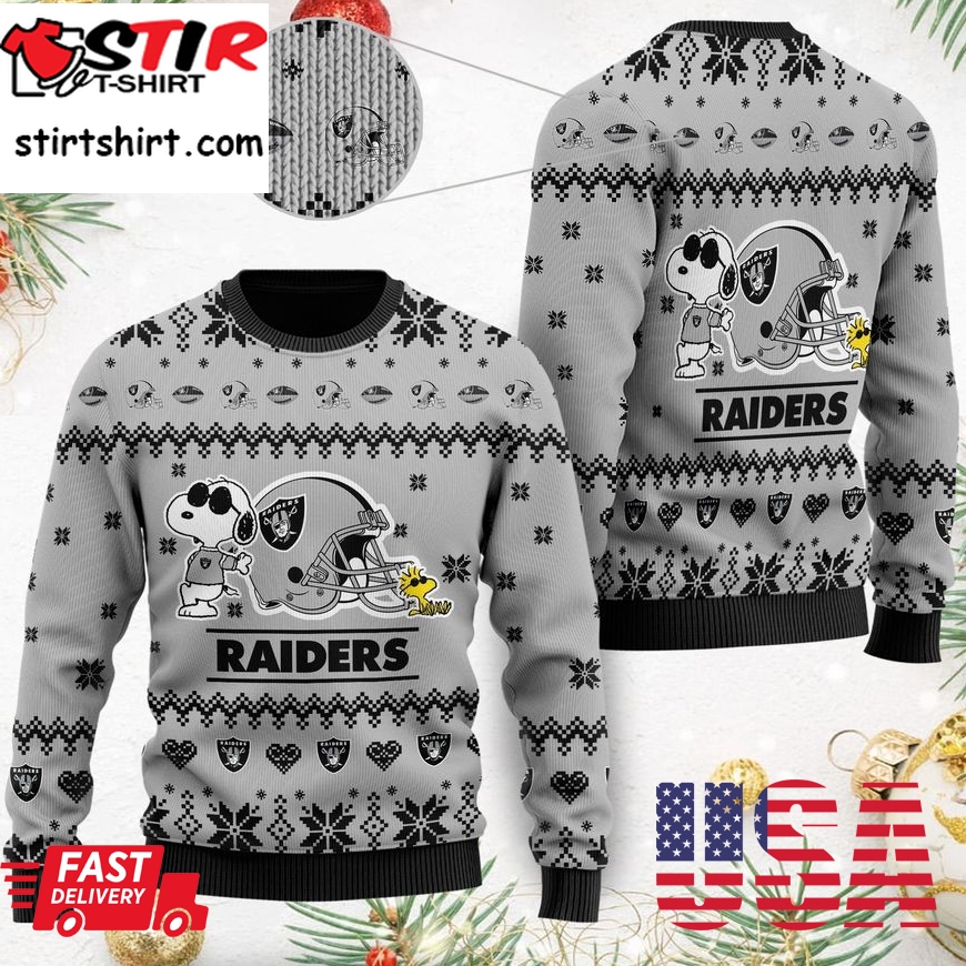 Las Vegas Raiders Cute The Snoopy Show Football Helmet 3D All Over Print Ugly Christmas Sweater, Christmas Sweaters, Hoodie, Sweatshirt, Sweater