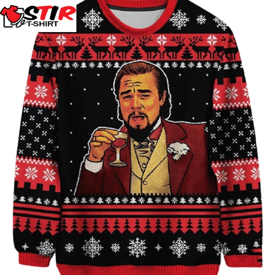 Laughing Leonardo Woolen Meme Christmas Ugly Sweater