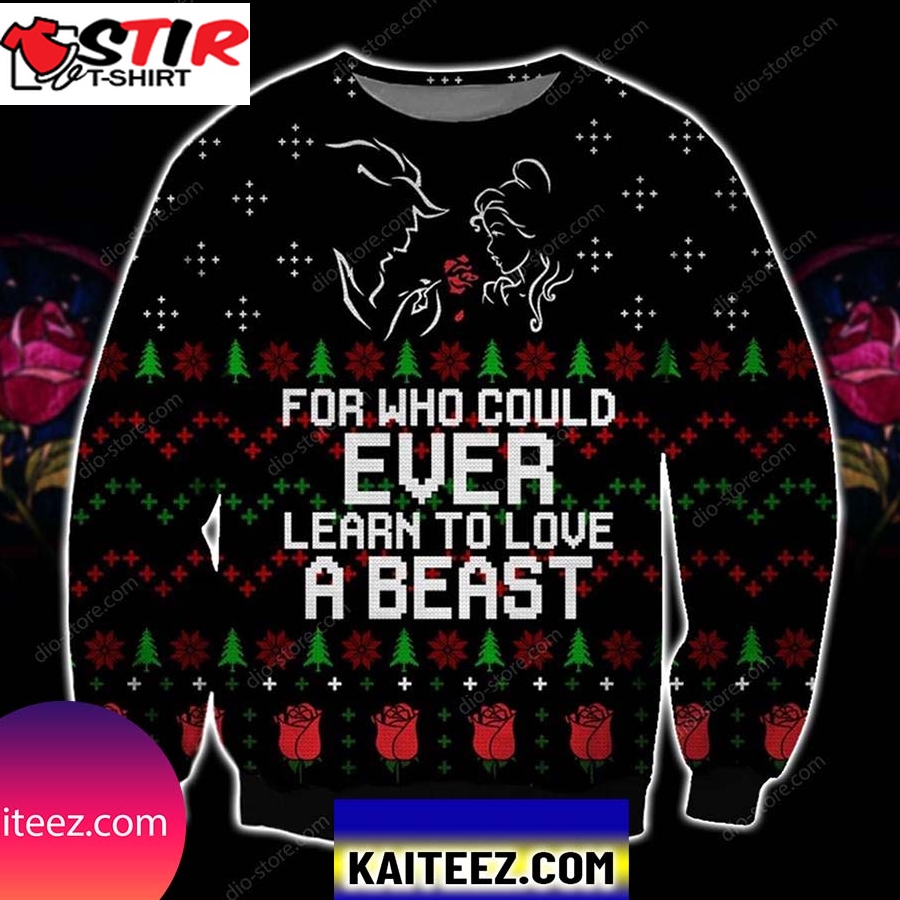 Learn To Love A Beast Knitting Pattern 3D Print Christmas Ugly Sweater