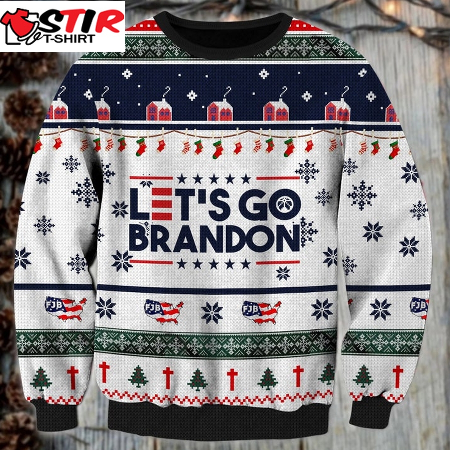Let's Go Brandon Ugly Christmas Sweater Over Printed Ugly Unisex   99