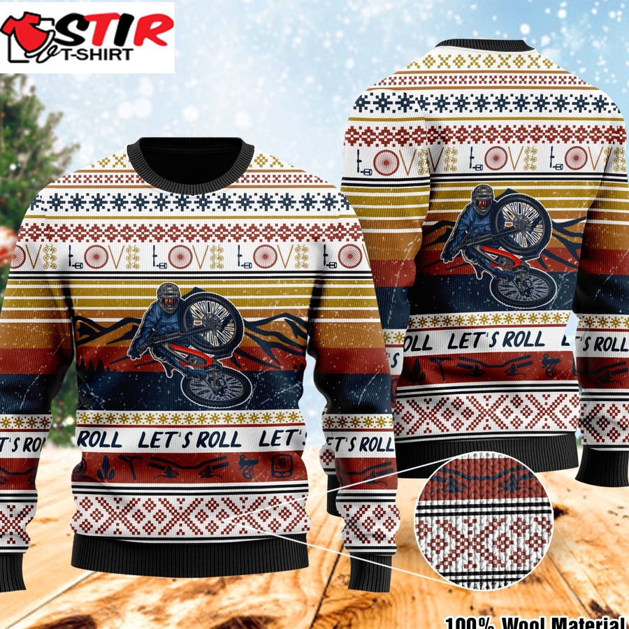 Let's Roll Cycling Ugly Sweater For Some One Who Loves Cycling   Ugly Christmas Sweater 0241   182