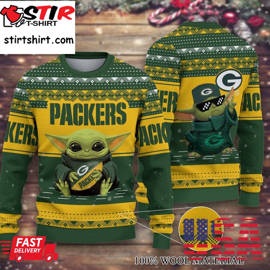 Limited Baby Yoda Green Bay Packers Sweater