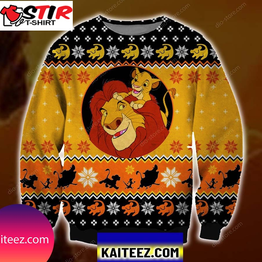 Lion King Knitting Pattern 3D Print Christmas Ugly Sweater