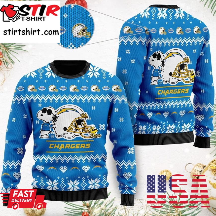 Los Angeles Chargers Cute The Snoopy Show Football Helmet 3D All Over Print Ugly Christmas Sweater, Christmas Sweaters, Hoodie, Sweatshirt, Sweater