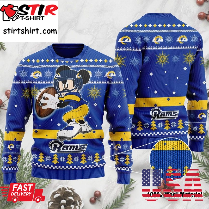 Los Angeles Rams Mickey Mouse Funny Ugly Christmas Sweater, Ugly Sweater, Christmas Sweaters, Hoodie, Sweatshirt, Sweater