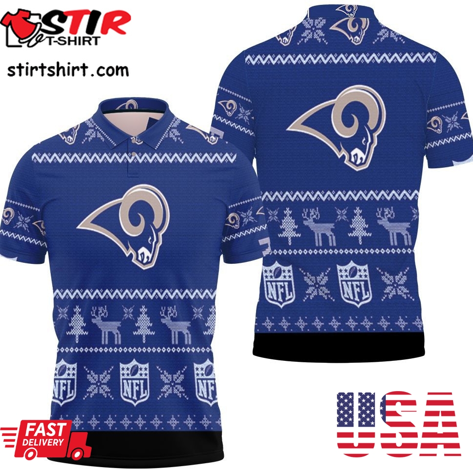 Los Angeles Rams Ugly Sweatshirt Christmas 3D Polo Shirt All Over Print Shirt 3D T Shirt