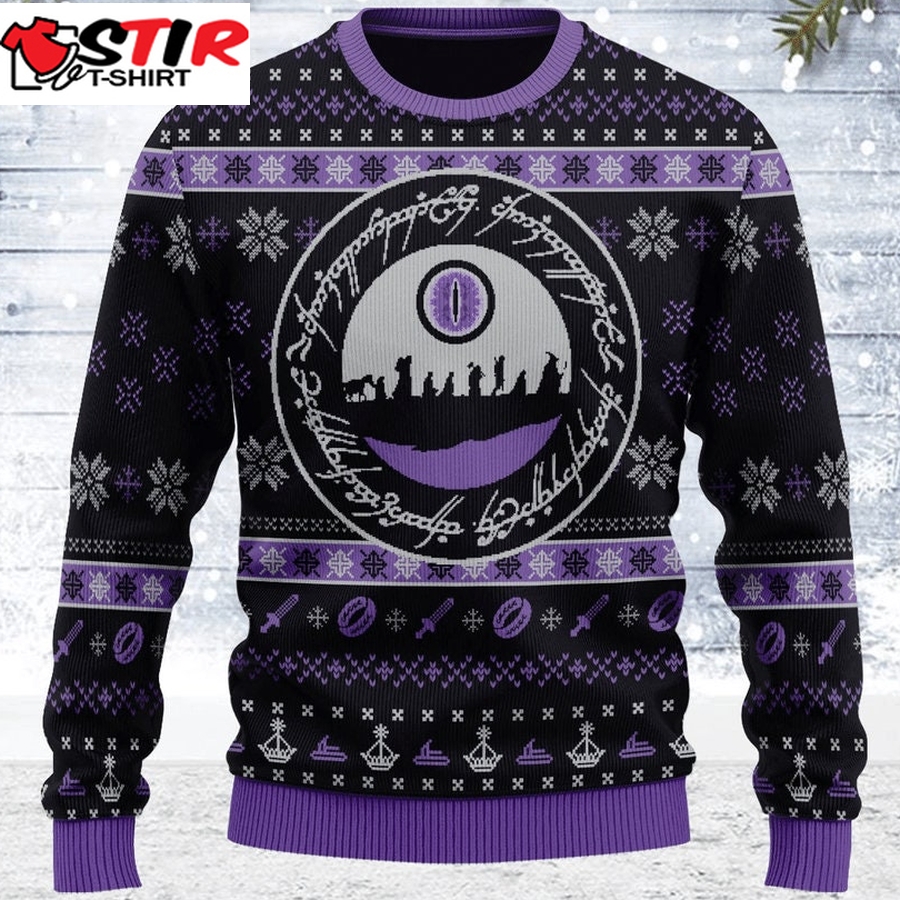 Lotr Ring Language Woolen Christmas Party Ugly Sweater Sweatshirt