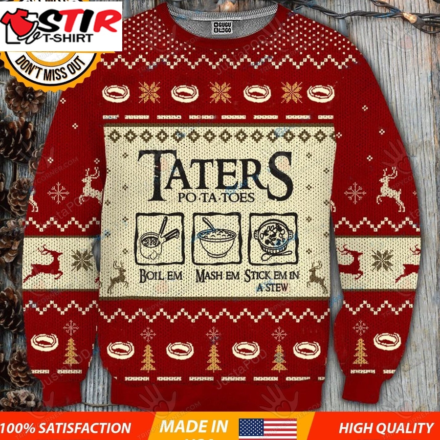 Lotr Taters Potatoes Ugly Christmas Sweater, All Over Print Sweatshirt, Ugly Sweater Christmas Gift