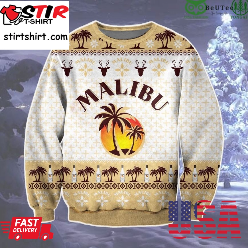 Malibu Ugly Sweater Beer Drinking Christmas Limited