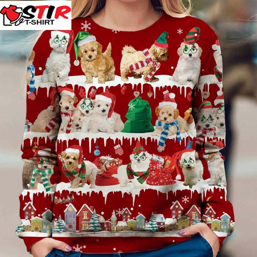 Maltipoo   Snow Christmas   Premium Dog Christmas Ugly Sweatshirt, Dog Ugly Sweater