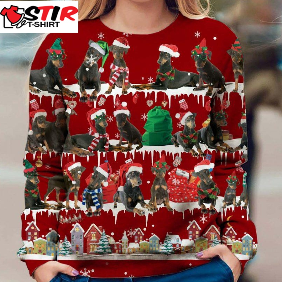 Manchester Terrier   Snow Christmas   Premium Dog Christmas Ugly Sweatshirt, Dog Ugly Sweater   375