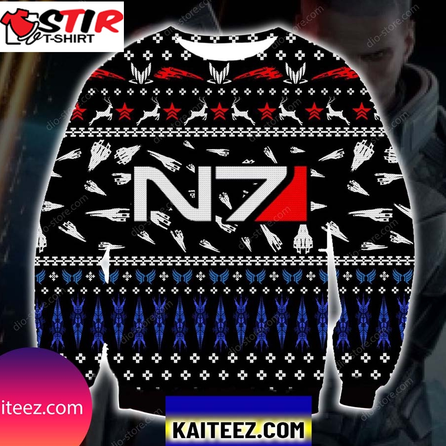 Mass Effect N7 Knitting Pattern 3D Print Christmas Ugly Sweater