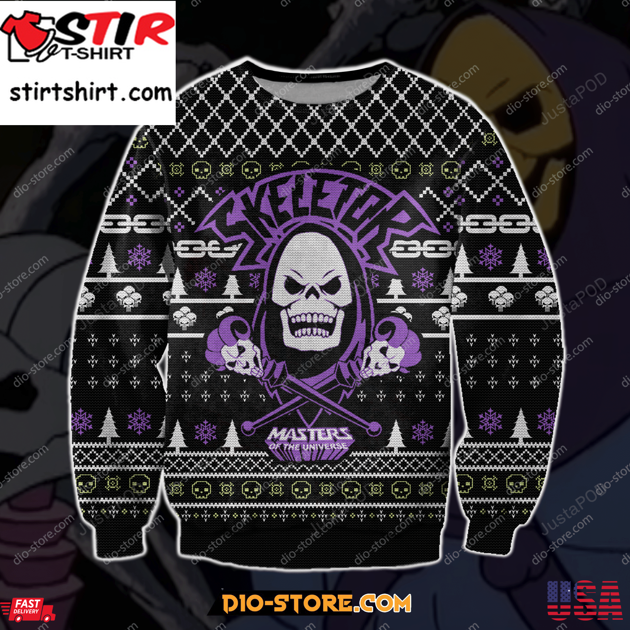 Masters Of The Universe Skeletor 3D Print Ugly Sweatshirt Uglypng