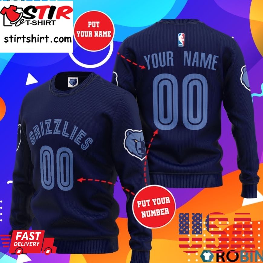 Memphis Grizzlies Basketball Team Personalized All Over Print Sweater