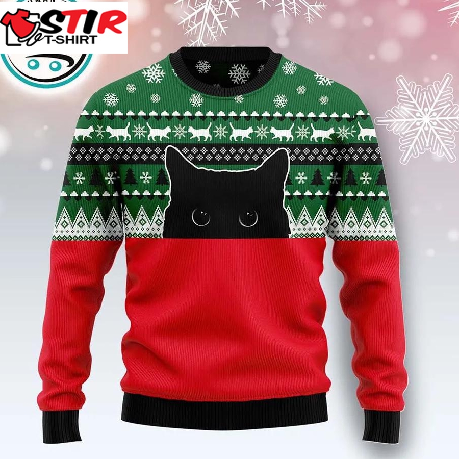 Meow Meow Black Cat Ugly Christmas Sweater, Xmas Gifts For Men Women