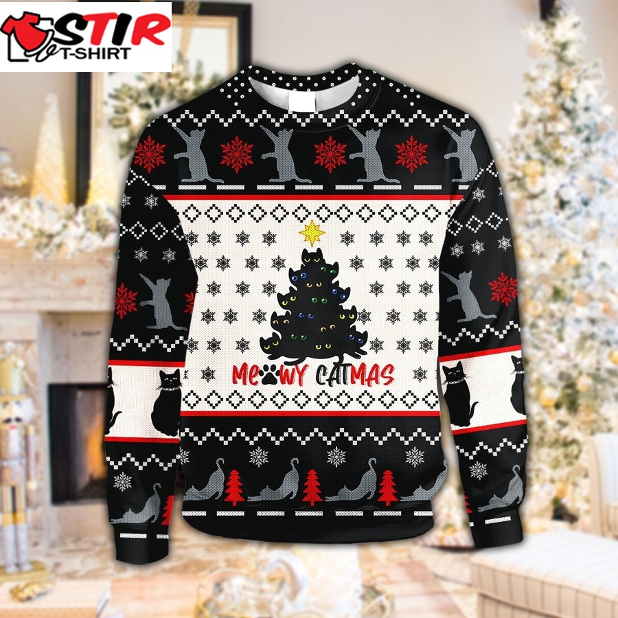 Meowy Catmas Christmas Tree Ugly Sweater Sweatshirt