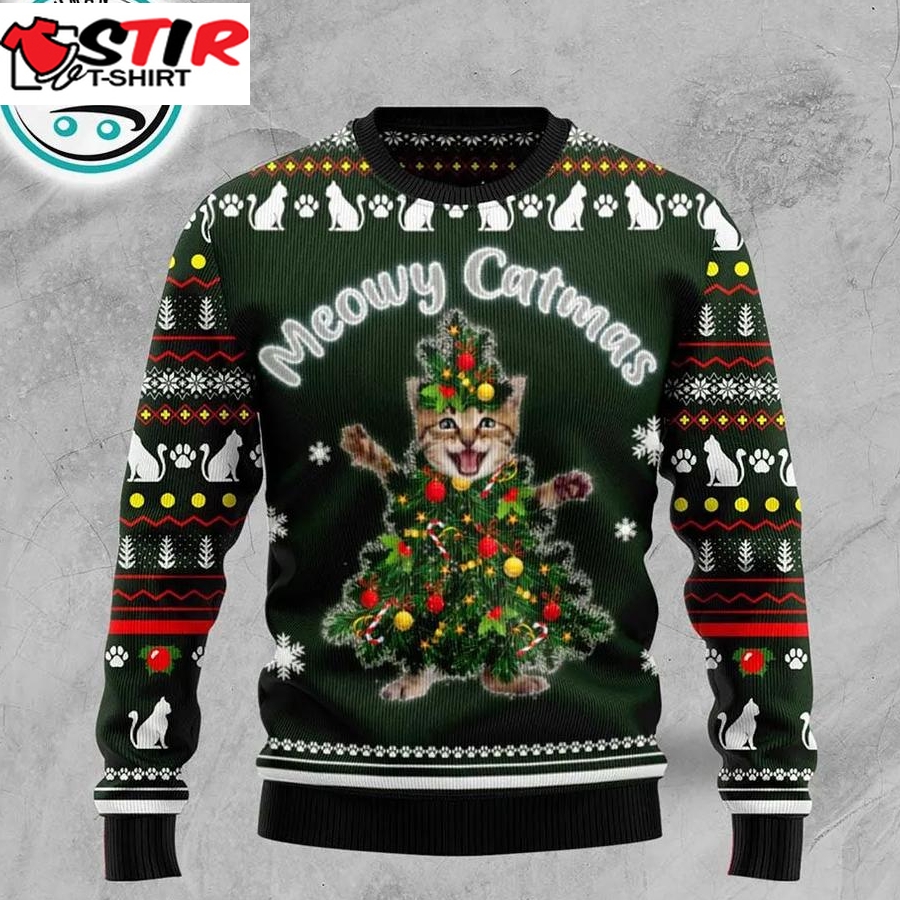 Meowy Catmas Ugly Christmas Sweater, Xmas Gifts For Men Women
