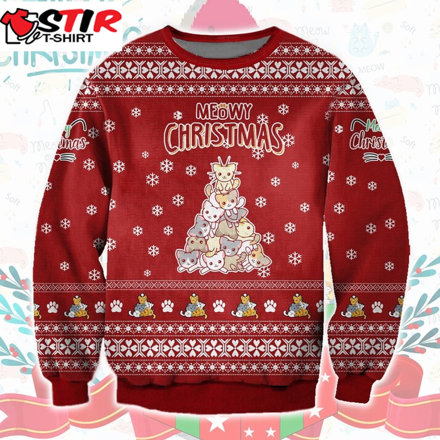 Meowy Catmas Ugly Sweatshirt, Christmas Ugly Sweater   541