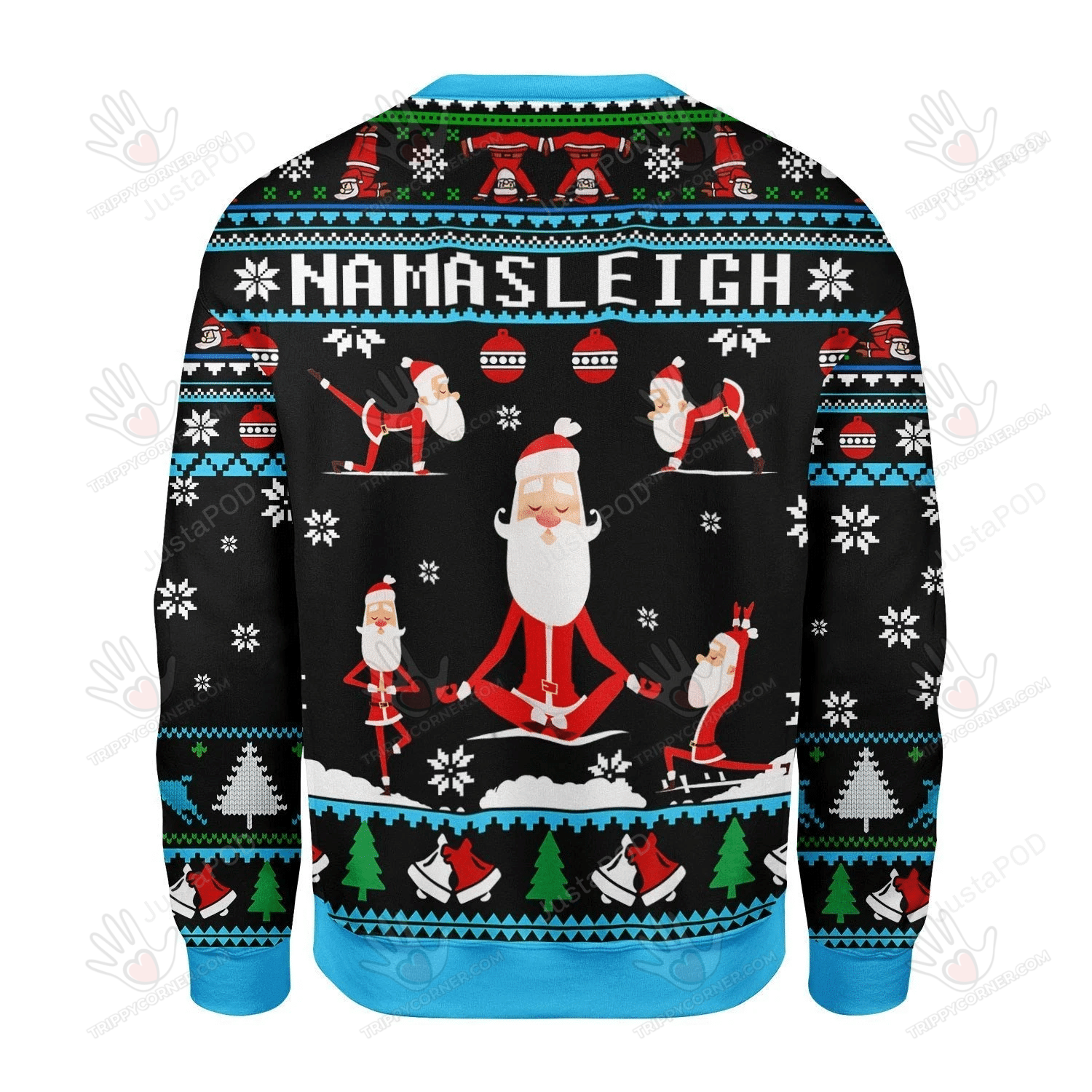 Merry Christmas Gearhomies Namasleigh Santa Ugly Christmas Sweater, All Over Ugly Sweater Christmas Gift   516