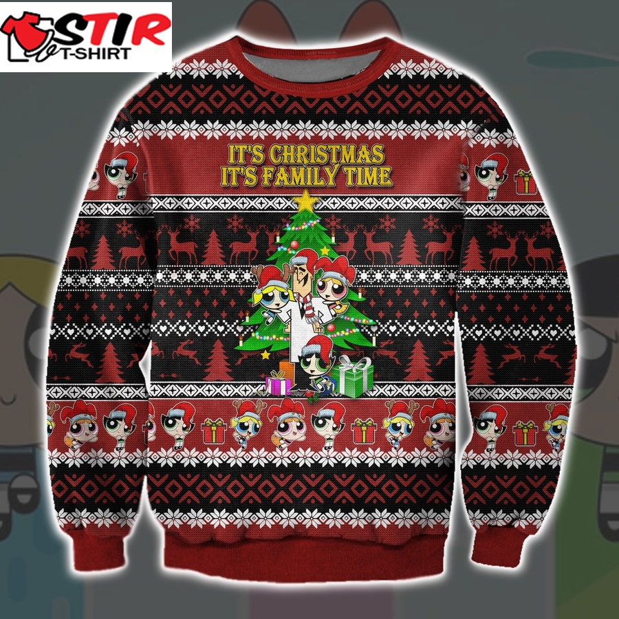 Merry Christmas Power Puffgirls Ugly Sweatshirt, Christmas Ugly Sweater   425