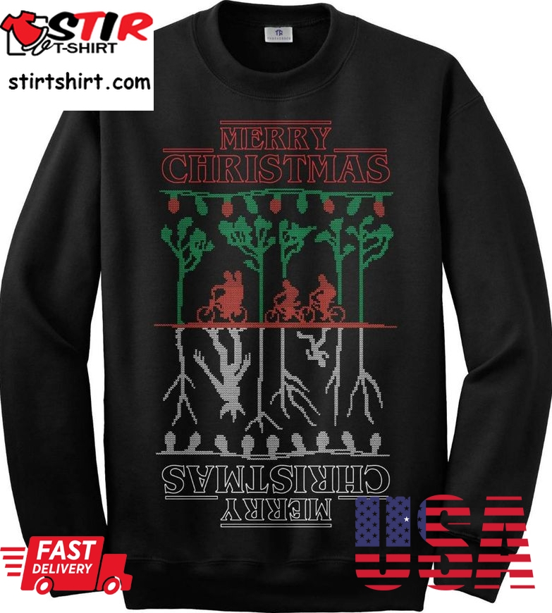 Merry Christmas The Upside Down Stranger Things Ugly Sweater