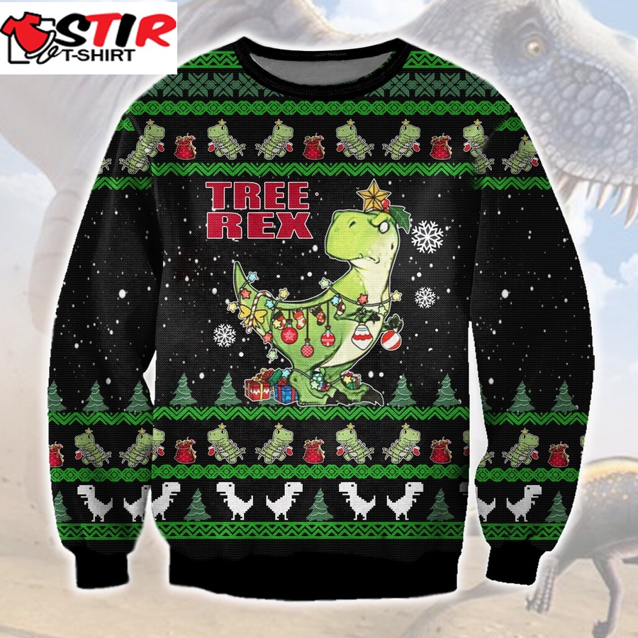Merry Christmas Treerex Xmas Ugly Sweatshirt, Christmas Ugly Sweater