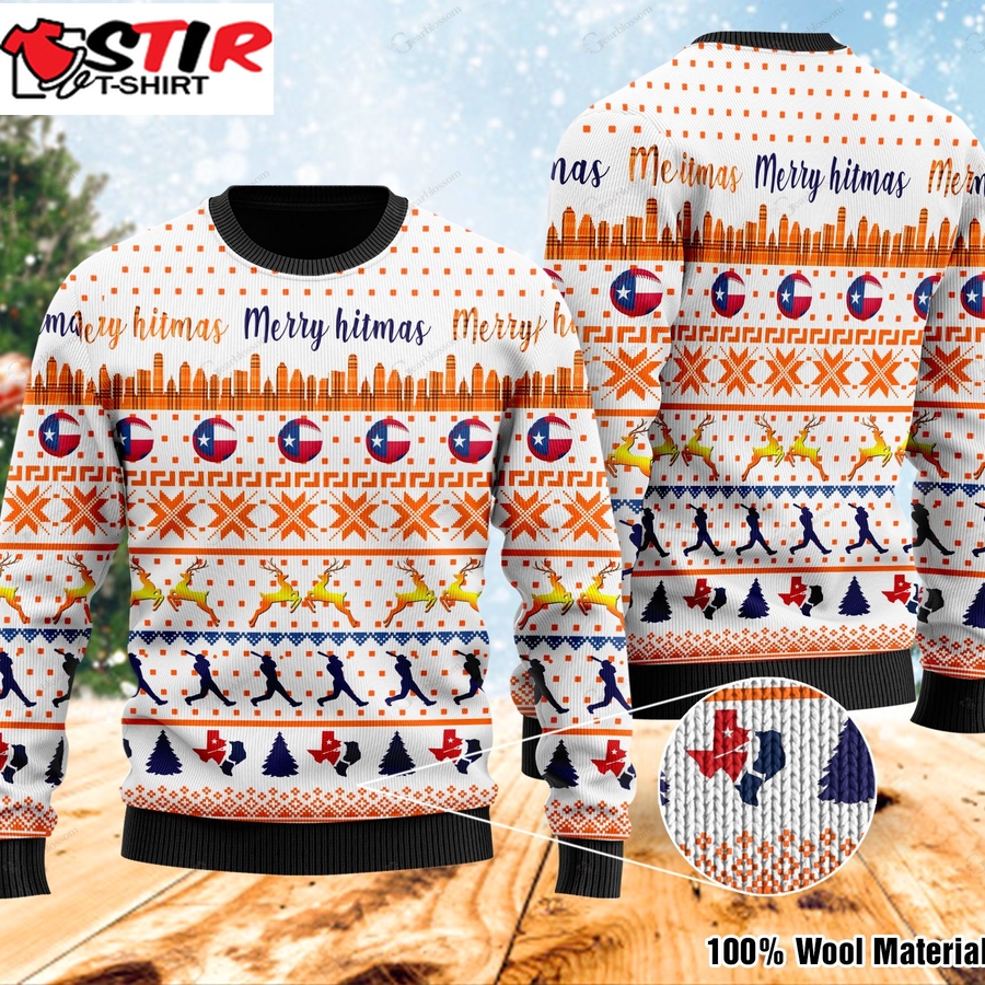 Merry Hitmas Texas Baseball Ugly Sweater For Baseball Lovers Living In Texas  On National Ugly Sweater Day And Christmas Time 0201 T4plh0116   299