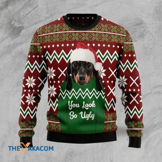 Merry Xmas Dachshund You Look So Ugly Gift For Christmas Party Ugly Christmas Sweater