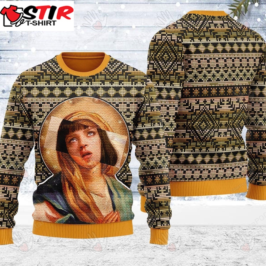 Mia Wallace Meme Ugly Christmas Sweater, All Over Print Sweatshirt, Ugly Sweater Christmas Gift