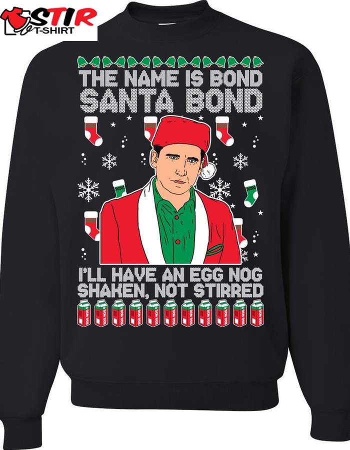 Michael Scott Santa Bond Ugly Sweatshirt, Christmas Ugly Sweater   627
