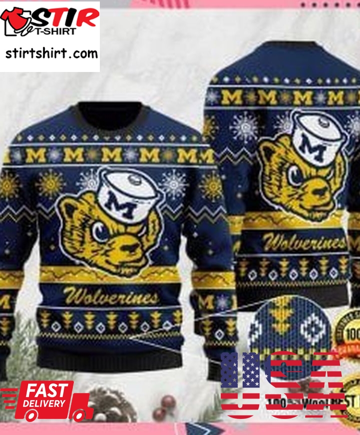 Michigan Wolverines Football Ugly Christmas Sweater All Over Print Sweatshirt
