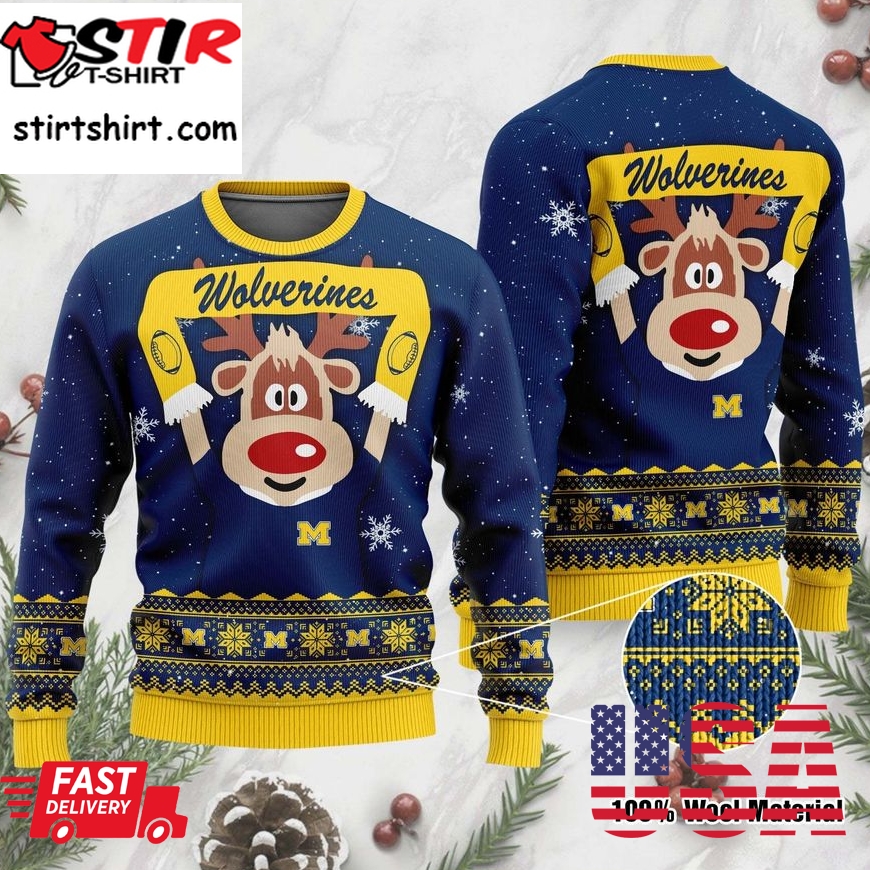 Michigan Wolverines Funny Ugly Christmas Sweater Ugly Sweater Christmas Sweaters