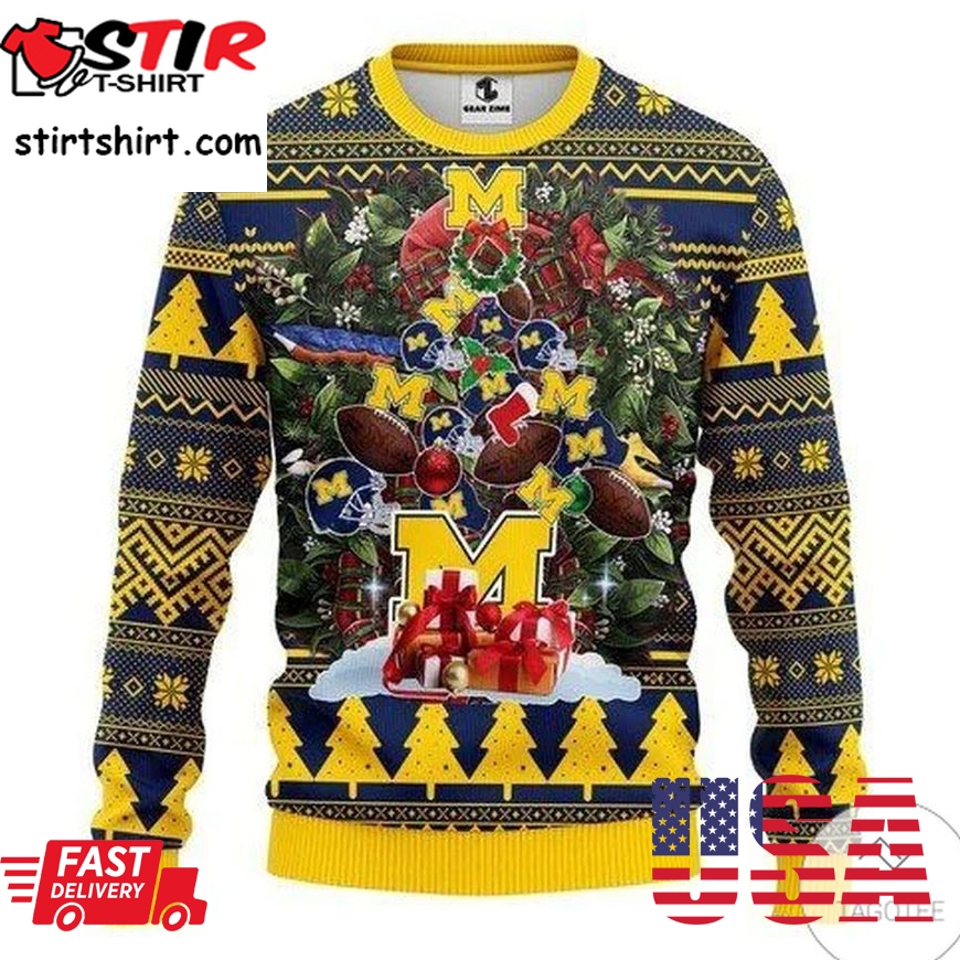 Michigan Wolverines Tree Ugly Sweater