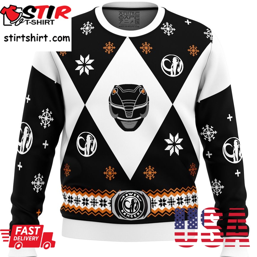 Mighty Morphin Power Rangers Black Ugly Sweater