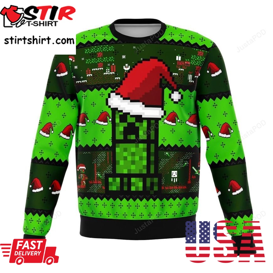 Minecraft Creeper Ugly Christmas Sweater Ugly Sweater Christmas Sweaters Hoodie