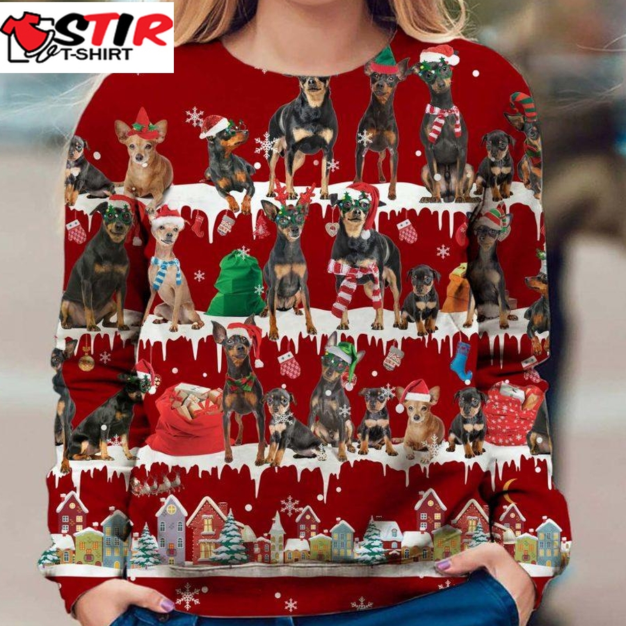 Miniature Pinscher   Snow Christmas   Premium Dog Christmas Ugly Sweatshirt, Dog Ugly Sweater   25