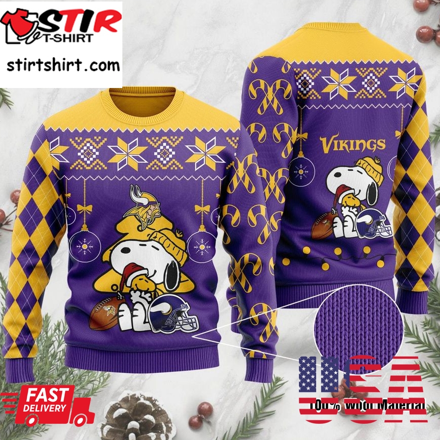 Minnesota Vikings Funny Charlie Brown Peanuts Snoopy Ugly Christmas Sweater, Ugly Sweater, Christmas Sweaters, Hoodie, Sweatshirt, Sweater