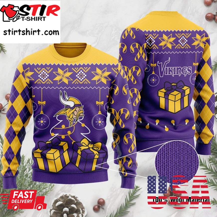 Minnesota Vikings Funny Ugly Christmas Sweater Ugly Sweater Christmas Sweaters