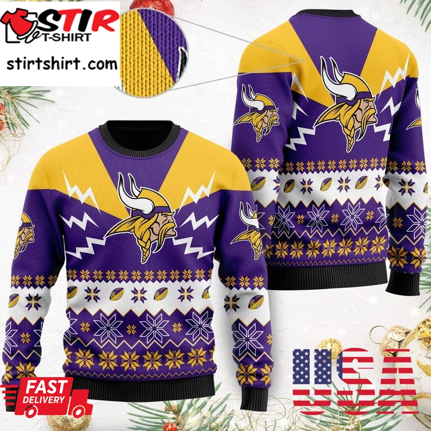 Minnesota Vikings Nfl Football Team 3D Ugly Christmas Sweater Rbsweatshirt511