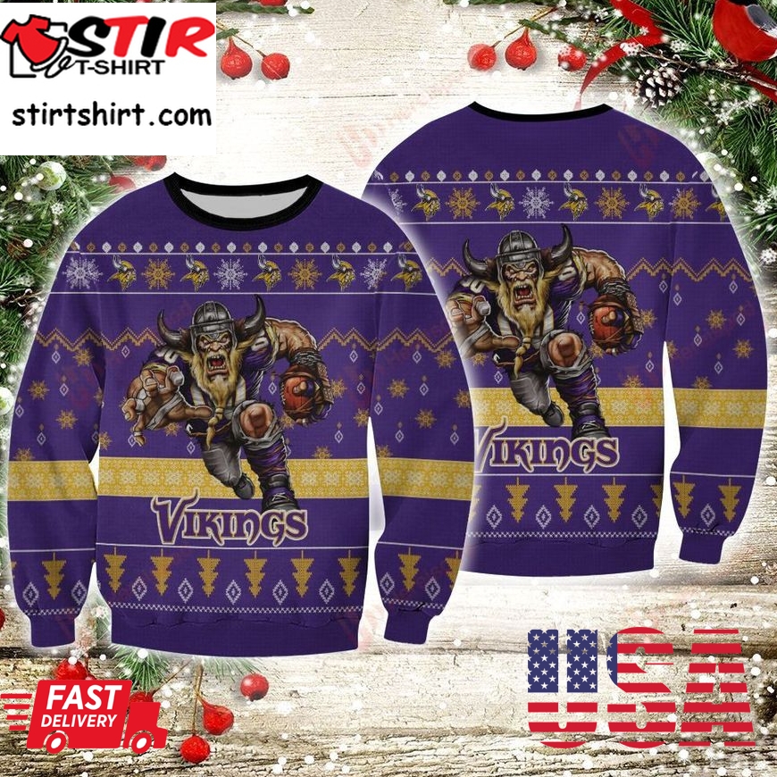 Minnesota Vikings Player Rushing Ugly Sweater