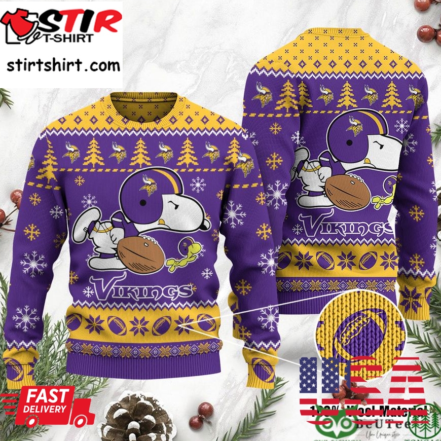 Minnesota Vikings Snoopy Ugly Sweater Nfl