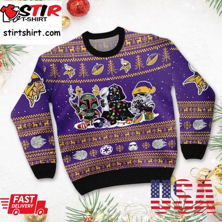 Minnesota Vikings Star Wars Christmas Ugly Sweater