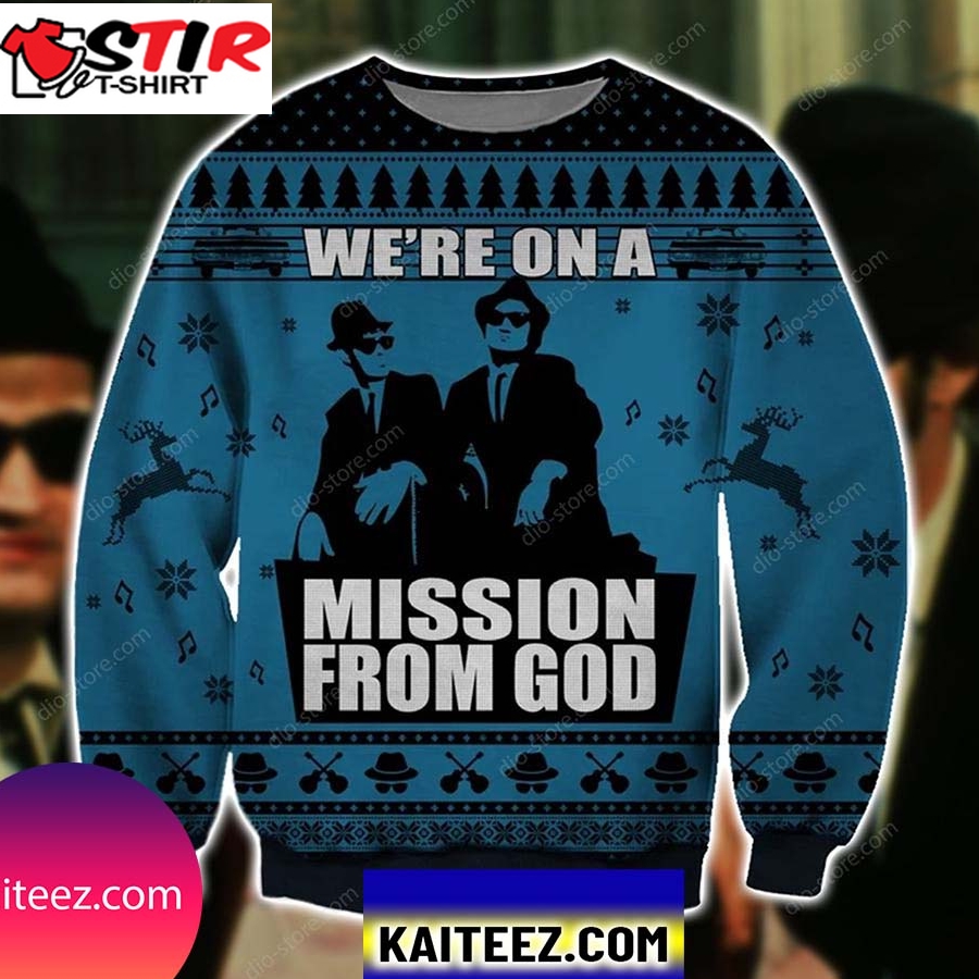 Mission From God 3D Print Christmas Ugly Sweater