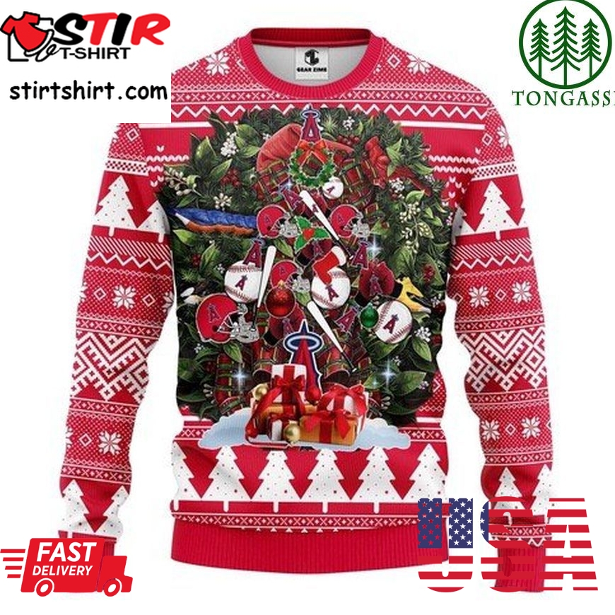 Mlb Los Angeles Angels Tree Christmas Ugly Sweater