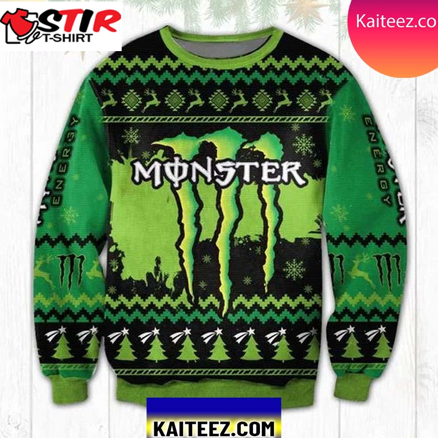 Monster Logo 3D Christmas Ugly Sweater