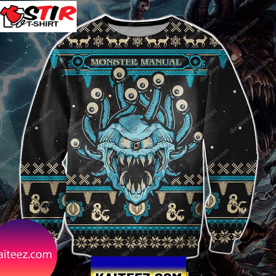 Monster Manual Game 3D Print Christmas Ugly Sweater