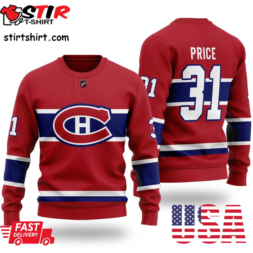 Montreal Canadiens Carey Price 31 Christmas Sweater