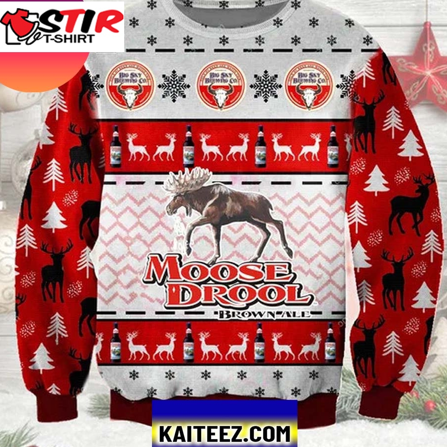 Moose Drool Beer 3D Christmas Ugly Sweater